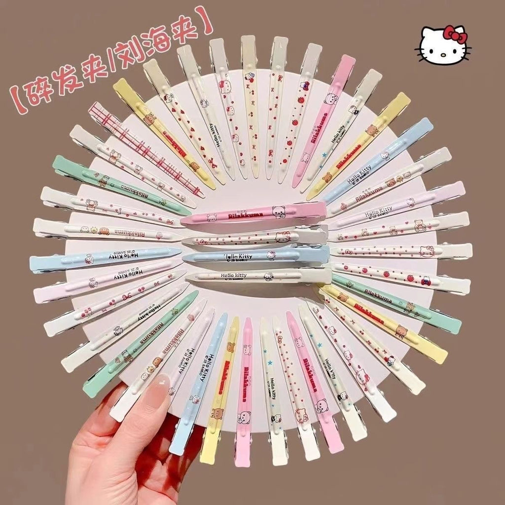 Hello Kitty Series Metal Sectioning Clip – Versatile, Non-Crease Side Clip for Face Washing and Styling