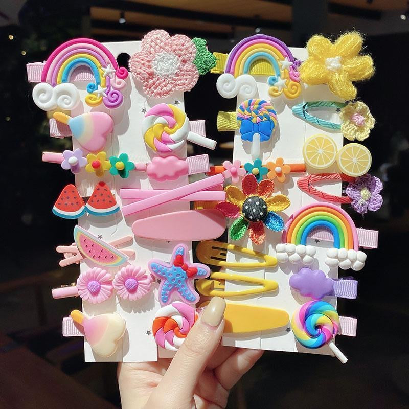 Cute cartoon hair clips and princess-style hair accessories for babies and children—perfect for securing stray strands.