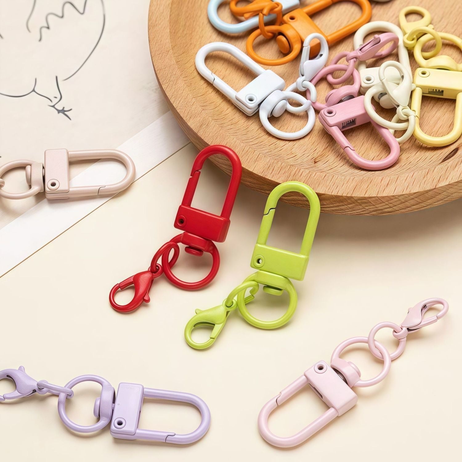 Macaron-finish lobster clasp charm – DIY fuse bead keychain accessory